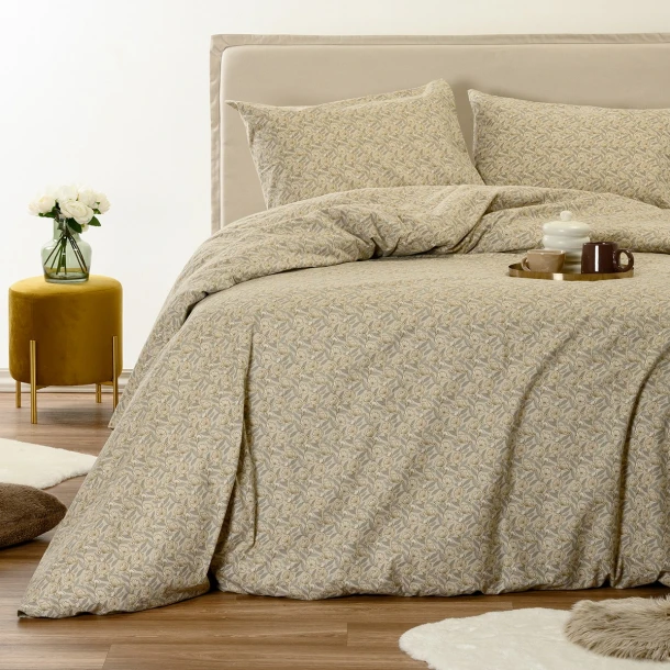 Σετ Σεντόνια Φανελένια Μονά 170x270εκ. Elsa Beige Winter Line Melinen 20006444