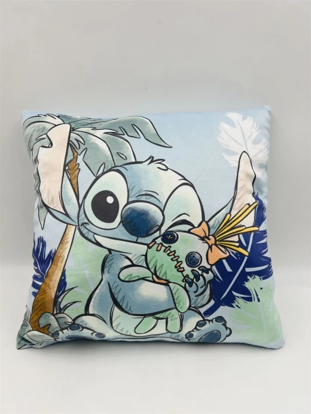 Διακοσμητικό Μαξιλάρι Velboa 38x38εκ. Disney Home Stitch 612 Pale Blue DimCol