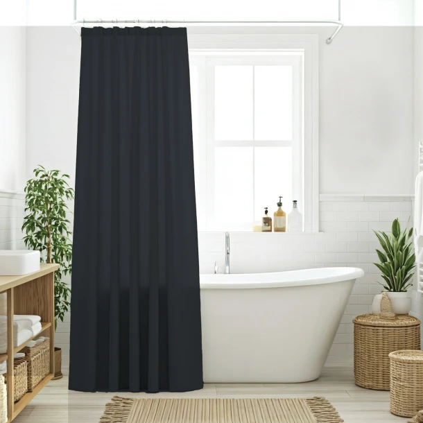 Κουρτίνα Μπάνιου Αδιάβροχη Polyester 240x180εκ. Curtains 0809 Graphite Das Home