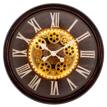 Ρολόι Τοίχου Με Φως Πλαστικό Καφέ Φ57εκ. iliadis 92647