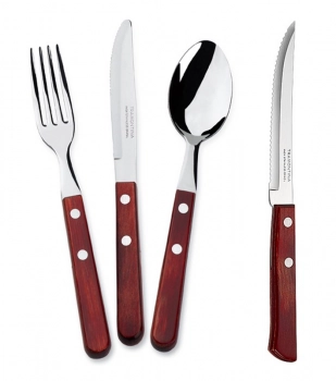 Μαχαιροπήρουνα Ανοξείδωτα Με Ξύλινη Λαβή Porto OKUS