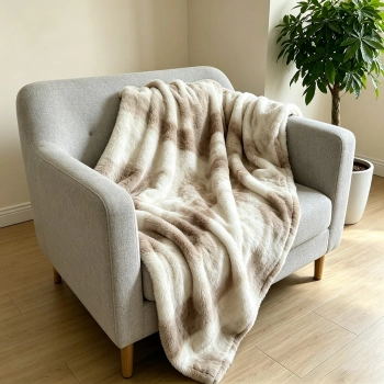 Κουβέρτα Faux Fur Καναπέ 100x150εκ. Onyx Mocca Melinen 20006679