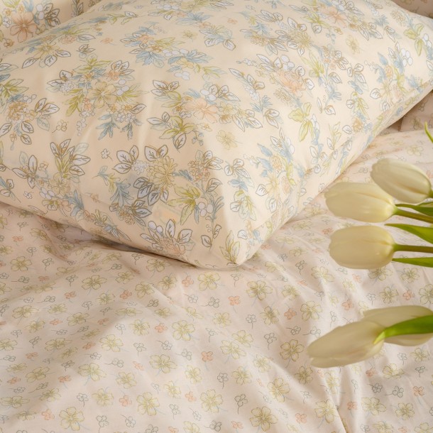 Ζεύγος Μαξιλαροθήκες Polycotton 50x70εκ. Chloe Peach Casual Line Mini Melinen 20004778