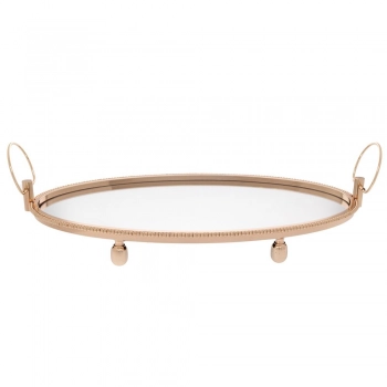 Δίσκος Οβάλ Μεταλλικός-Γυάλινος 66x37x11εκ. iliadis 92639