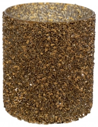 Κηροπήγιο Γυάλινο 13,5x15εκ. Strass Amber Art Et Lumiere 30549