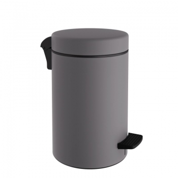 Καλάθι Απορριμμάτων 10lt-Φ20x37εκ. Soft Close Ανοξείδωτο Matte Concrete Grey Pam & Co 2037-163