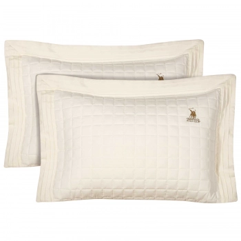 Ζεύγος Μαξιλαροθήκες Microfiber 50x70+8εκ. Classic 2355 Εκρού Greenwich Polo Club