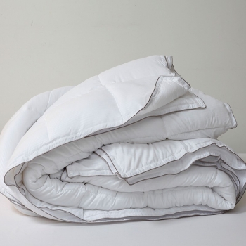Πάπλωμα 4 Εποχών Microfiber Σατέν Ριγέ Μονό 160x240εκ. Αποσπώμενο Λευκό Melinen 2000028300