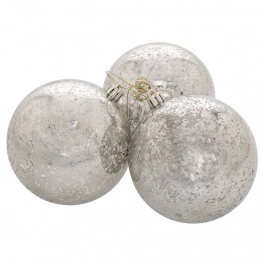 Χριστουγεννιάτικη Μπάλα Σετ 3τμχ Πλαστική Αντικέ Ασημί 10εκ. iliadis 86495