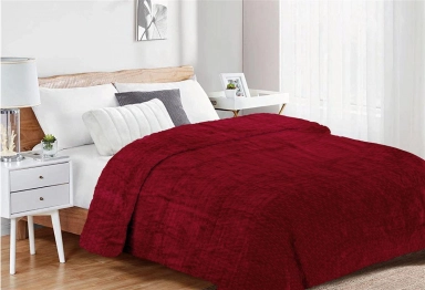 Κουβέρτα Coral Fleece Μονή 160x220εκ. Brick 04 Bordeaux DimCol 33482506003