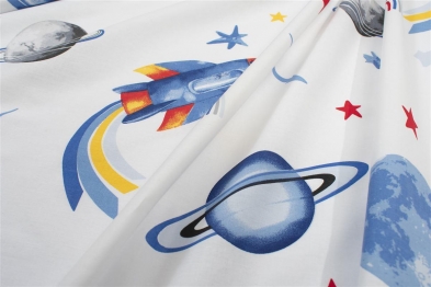 Πάνα Χασέ Βαμβακερή 80x80εκ. Space Mission 184 White-Blue DimCol