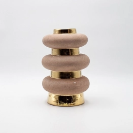 Βάζο Κεραμικό Sand-Χρυσό 16x16x24εκ. ESTHETI 819-00709