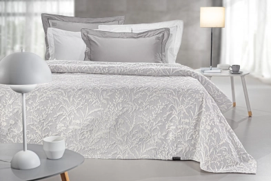 Κουβέρτα Βαμβακερή King 260x250εκ. 2 Όψεων Bouquet Smoke Guy Laroche