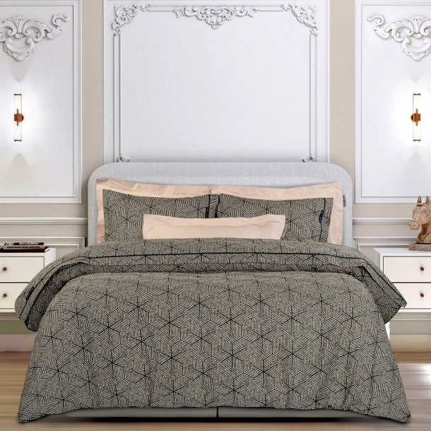 Σετ Σεντόνια Βαμβακερά Υπέρδιπλα 240x260εκ. Essential 2366 Beige-Black Greenwich Polo Club