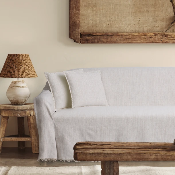 Ριχτάρι Βαμβακερό Τριθέσιος 180x300εκ. Throws Line 0283 Beige Das Home