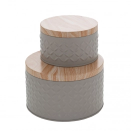 Κουτί Σετ 2τμχ Μεταλλικό Γκρι iliadis 13,5x8εκ.-10x6εκ. 84436