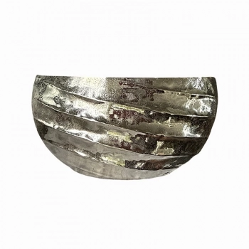 Διακοσμητικό Μπωλ Μεταλλικό Ασημί 48x17,5x28εκ. Art Et Lumiere 22017