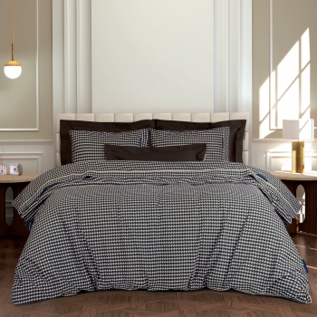 Σετ Σεντόνια Polycotton Υπέρδιπλα 240x260εκ. Essential 2216 Μπεζ-Μαύρο Greenwich Polo Club