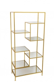 Ραφιέρα Χρυσή Με Καθρέπτες 82x42,5x177εκ. Zen Collection 24.37.51148