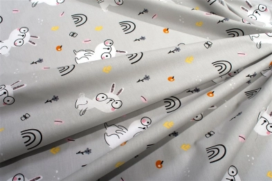 Πάνα Χασές Bebe Βαμβακερή 80x80εκ. Rabbit Garden 586 Grey DimCol