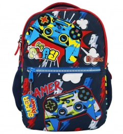 Τσάντα Δημοτικού Gamer 30x11,5x44εκ. Με Ανατομική Πλάτη Justnote 50-3729
