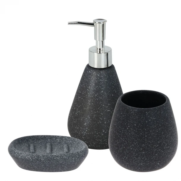 Σετ Μπάνιου 3τμχ Δολομίτη Anthracite MRShome 0099002