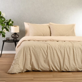 Σετ Σεντόνια Polycotton Μονά Με Λάστιχο 100x200+32εκ. Davide Beige Casual Line Melinen 20005261