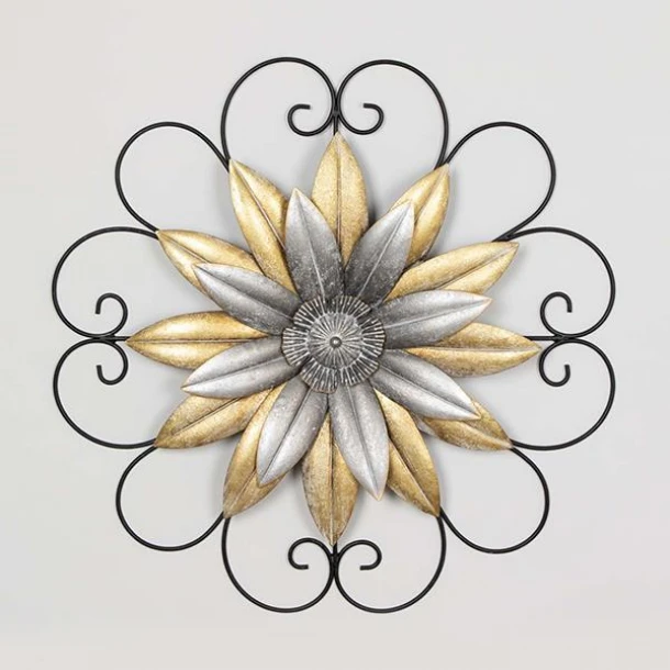 Διακοσμητικό Τοίχου Μεταλλικό Λουλούδι Ασημί 59x4,5x59εκ. ESTHETI 755-10011
