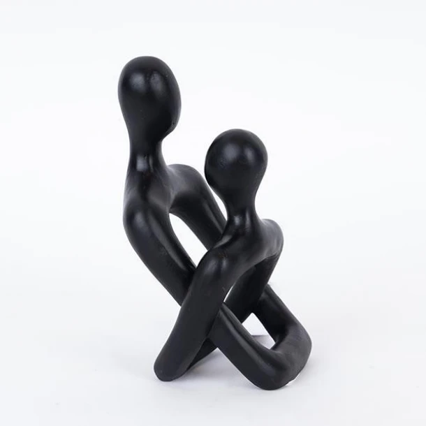 Διακοσμητικό Επιτραπέζιο Ζευγάρι Polyresin Μαύρο 11x11x18εκ. ESTHETI 752-27167