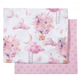 Σετ Σεντόνια Βαμβακερά Λίκνου 70x120εκ. Essential 8864 Pink Greenwich Polo Club