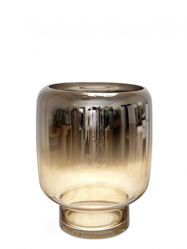 Βάζο Χειροποίητο Φυσητό Γυαλί Καφέ-Ασημί 23x30εκ. Zen Collection 25.43.52109