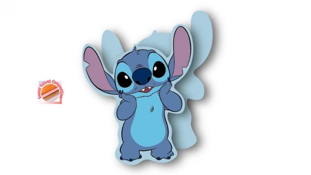 Διακοσμητικό Μαξιλάρι Μικρό Disney Home Velboa 15εκ. Stitch 93 Sky Blue DimCol