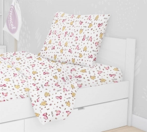 Μαξιλαροθήκη Φανελένια 50x70εκ. Elephant 072 White-Pink DimCol