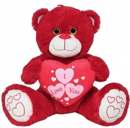 Αρκουδάκι Λούτρινο Με Καρδιά Κόκκινο 40εκ. ToyMarkt 79-525