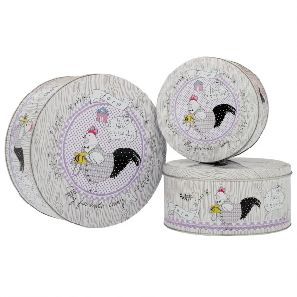 Κουτί Σετ 3τμχ Μεταλλικό Στρογγυλό 20x9εκ.-17x8εκ.-13,5x7εκ. iliadis 89951