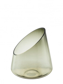 Κηροπήγιο Χειροποίητο Φυσητό Γυαλί Γκρι 23x26εκ. Zen Collection 25.43.52133