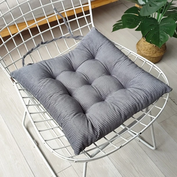 Μαξιλάρι Καρέκλας Polyester 40x40εκ. Cord Dark Grey Melinen 20006648
