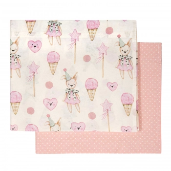 Σετ Σεντόνια Βαμβακερά Λίκνου 70x120εκ. Essential 8859 Ivory-Pink Greenwich Polo Club