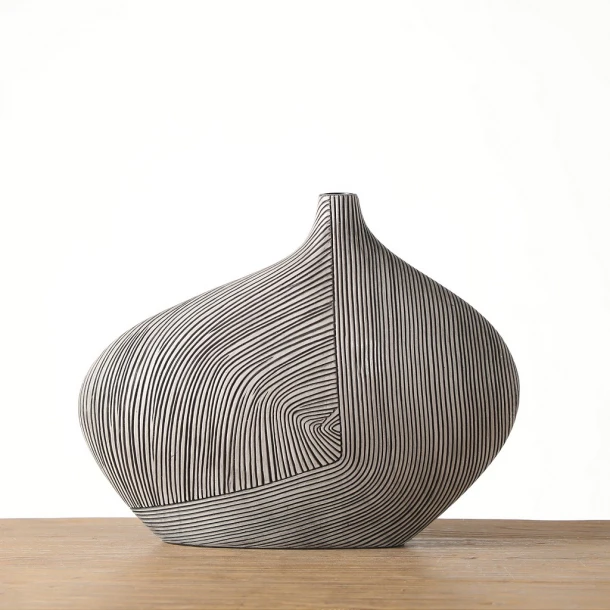 Βάζο Ανάγλυφο Polyresin Γκρι ESPIEL 38x11,5x30εκ. FIK407