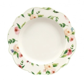 Πιάτο Βαθύ Φαγητού Πορσελάνης 22εκ. Primavera Green CRYSPO TRIO 28.097.02
