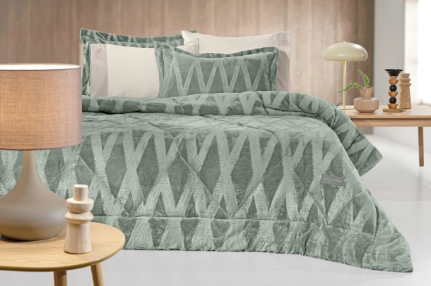 Κουβερτοπάπλωμα 2 Όψεων Ultrasoft Velvet Ημίδιπλο 180x240εκ. Zadic Olive Guy Laroche