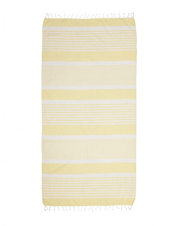 Πετσέτα Θαλάσσης Pestemal Βαμβακερή Κίτρινη-Λευκή 90x170εκ. ble 5-46-807-0089
