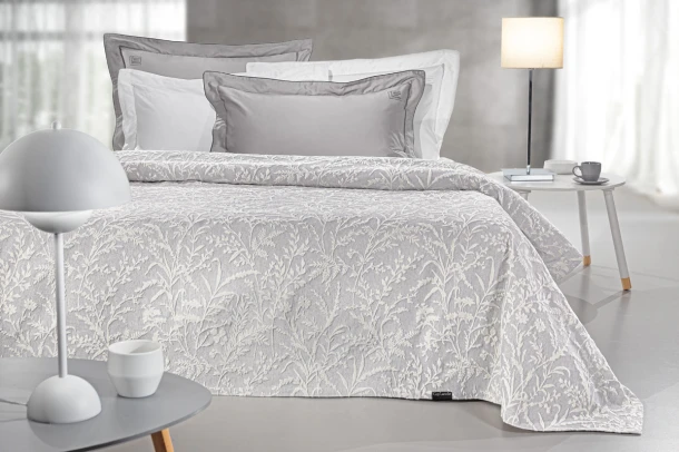 Κουβέρτα Βαμβακερή King 260x250εκ. 2 Όψεων Bouquet Smoke Guy Laroche