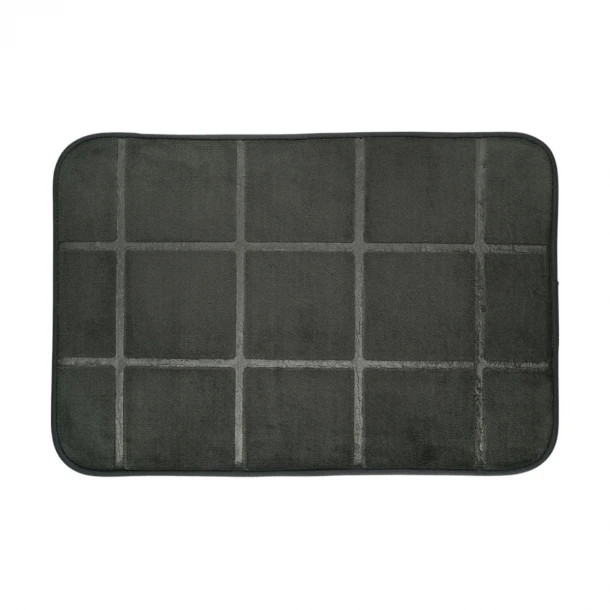 Ταπέτο Μπάνιου Polyester Tiles Μαύρο 40x60εκ. Estia 02-28527