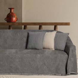 Ριχτάρι Chenille-Polycotton Διθέσιος 180x250εκ. Dark Grey 0311 Das Home