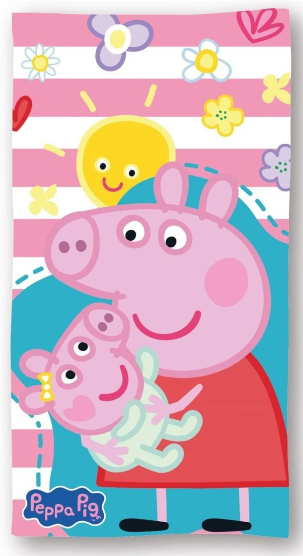 Πετσέτα Θαλάσσης Παιδική Quick Dry Microfiber 70x140εκ. Hasbro Peppa Pig 821 White-Pink Dimcol