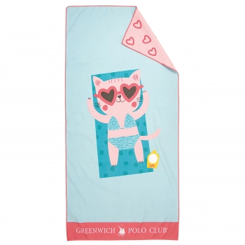 Πετσέτα Θαλάσσης Microfiber 70x140εκ. Junior 4081 Μπλε-Ροζ Greenwich Polo Club