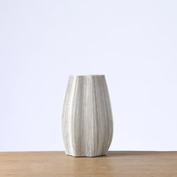 Βάζο Ανάγλυφο Polyresin Γκρι ESPIEL 19x11x28,5εκ. FIK454