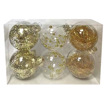 Σετ Μπάλες 6τμχ Με Γέμιση Gold Δ8εκ. Xmas fest 93-2524