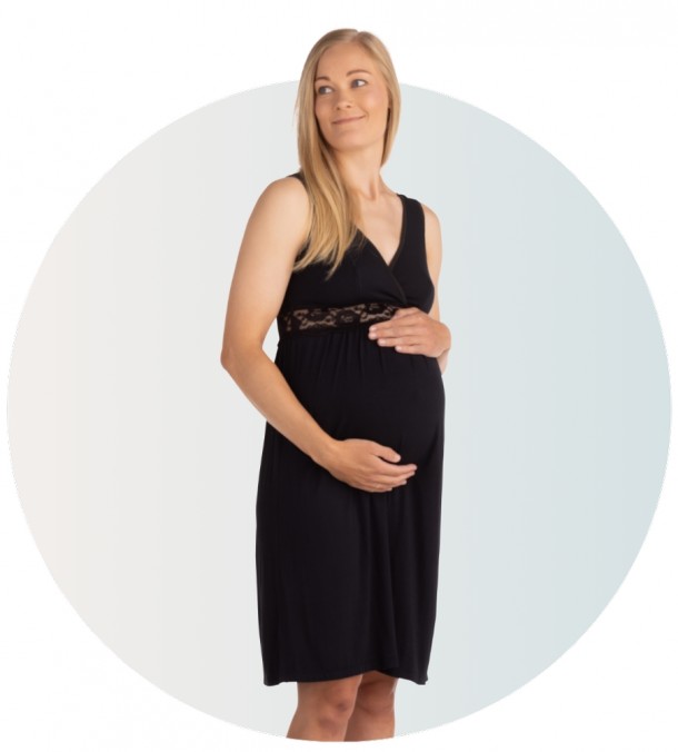 Νυχτικό Θηλασμού Maternity & Nursing Nightie Μαύρο Large Carriwell CW602200
